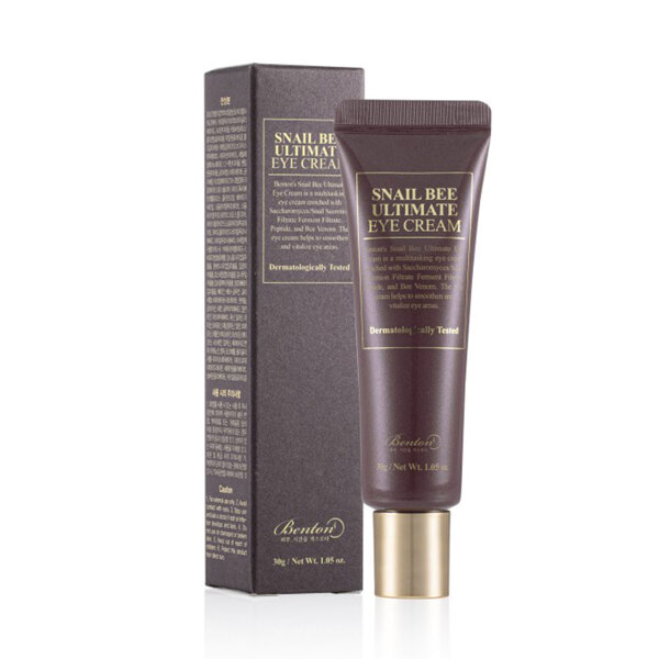 Крем для шкіри навколо очей з ферментованним муцином равлика Benton Snail Bee Ultimate Eye Cream 30 г 990грн.