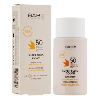 Сонцезахисний супер флюїд ВВ з тонуючим ефектом SPF 50 для всіх типів шкіри BABE Cream SPF 50 50 мл