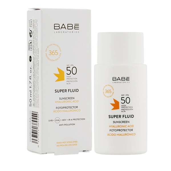 Сонцезахисний супер флюїд SPF 50 для всіх типів шкіри BABE Cream SPF 50 50 мл 615грн.