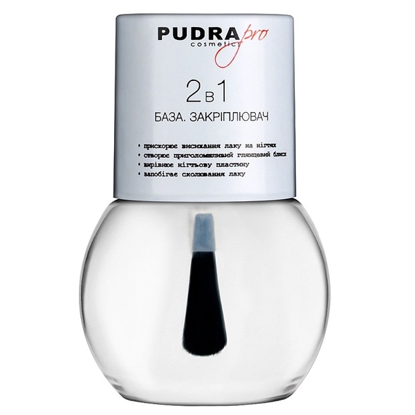 Лак для нігтів Pudra PRO cosmetics 2 в 1 база + закріплювач 13 г 80грн.