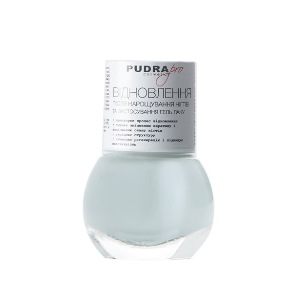 Лак для нігтів Pudra PRO cosmetics вiдновлення пicля нарощування нігтів та застосування гель лаку 13 г 85грн.