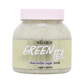 Цукровий скраб з олією ши і перлітом Hollyskin Green Tea 300 мл