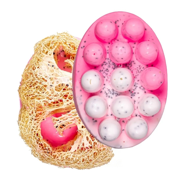 Мило-скраб з люфою Top Beauty " Полуниця" 140 г