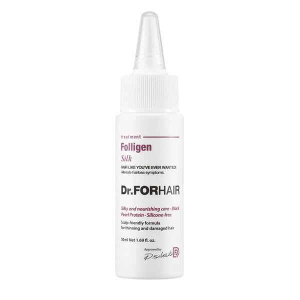 Відновлююча маска - кондиціонер для пошкодженого волосся Dr.FORHAIR Folligen Silk Treatment 50 мл 450грн.
