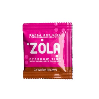 Фарба для брів в саше з колагеном Zola Eyebrow Tint With Collagen 02 Warm Brown 5 мл