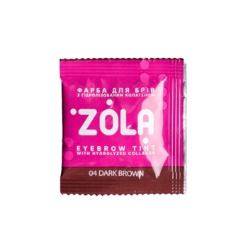 Фарба для брів в саше з колагеном Zola Eyebrow Tint With Collagen 04 Dark Brown 5 мл
