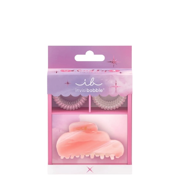 Подарунковий набір (6 резинок SLIM та 1 заколка CLAW) Invisibobble SET CloudPop 595грн.