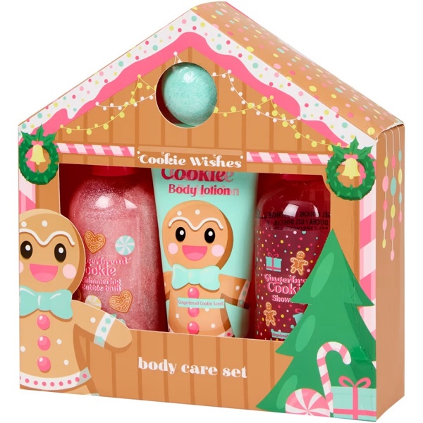 Новорічний подарунковий набір Пряниковий будиночок 200*200*120 мл