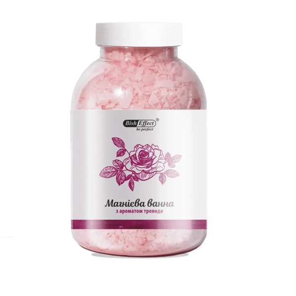 Магнієва ванна Bish effect Бішофіт з ароматом троянди  1000 г