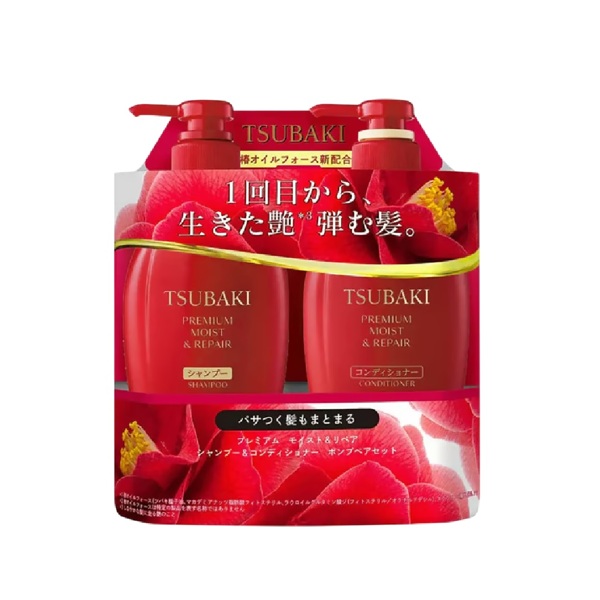Набір шампунь та кондиціонер для відновлення та зволоження волосся Tsubaki 2*450 мл-1