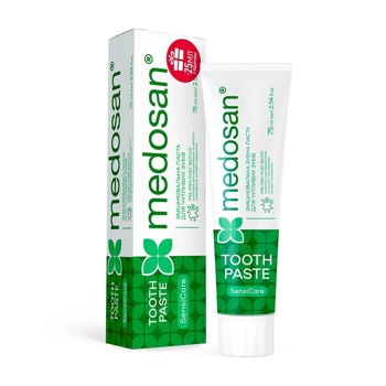 Зміцнювальна зубна паста для чутливих зубів Medosan SensiCare 75 мл 