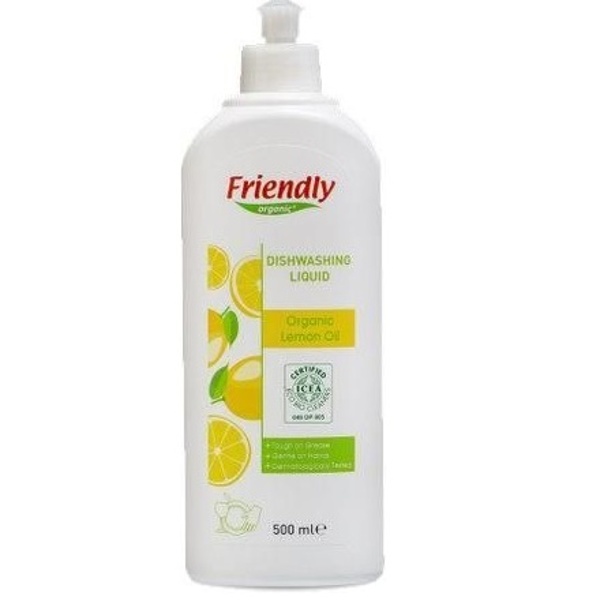 Органічний засіб для миття посуду Friendly Organic Лимонний сік 500 мл