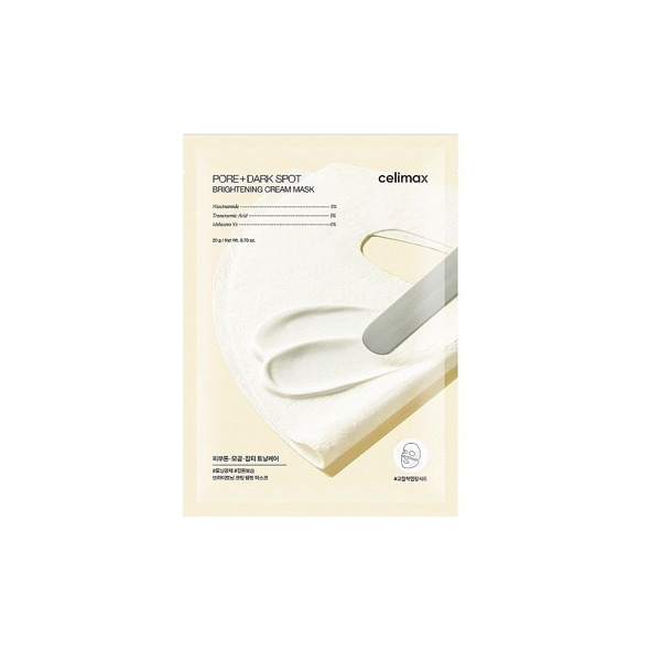 Освітлювальна крем-маска для обличчя з ніацинамідом та керамідами Celimax Pore+ Dark Spot Brightening Cream Mask 20 г