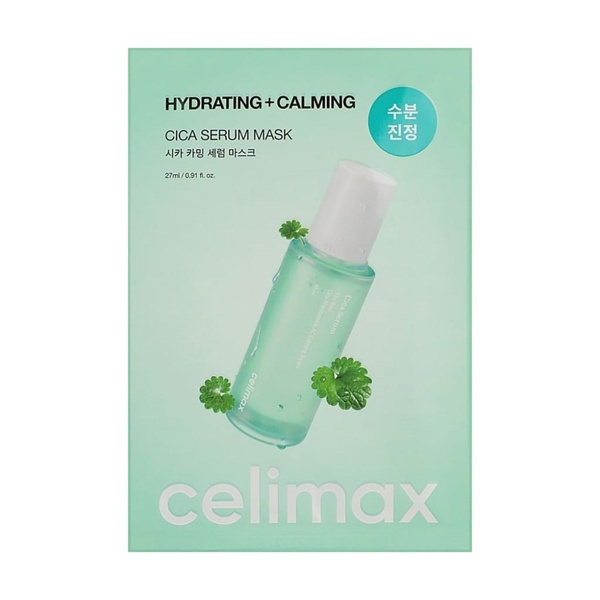 Заспокійлива тканинна маска для обличчя Celimax Hydrating + Calming Cica Serum Mask 27 мл